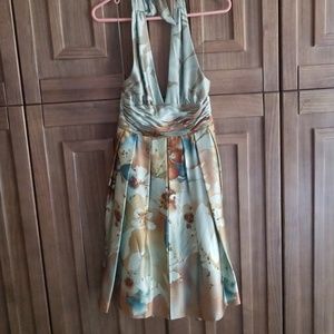 Silk halter cocktail dress
